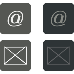 Vector illustration of set of grayscale e-mail buttons